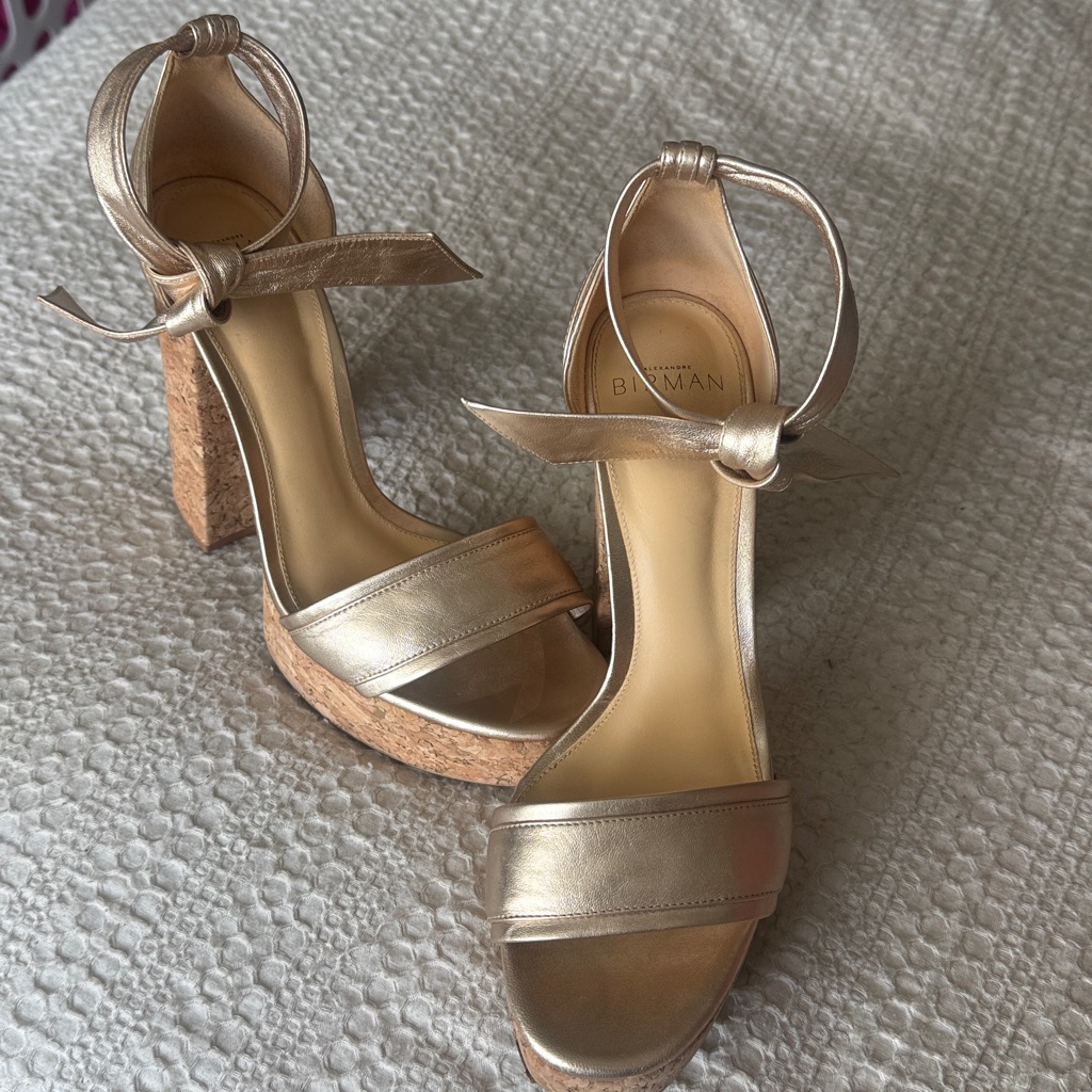 Alexandre Birman Celine Gold Platform Heels